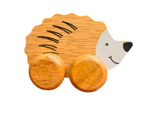 Small Hedgehog Pull/Push Along – Natural Wooden Educational Toy for Toddlers