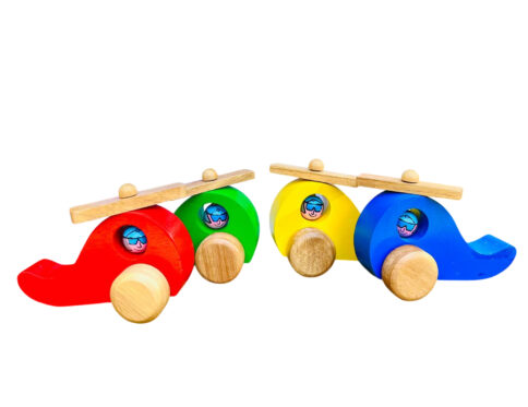 Helicopter Push Along – The Perfect Wooden Toy for Active Play!