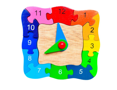 Square Clock by Woodbrix Toys – A Fun Way to Learn Time | Safe Wooden Educational Toy