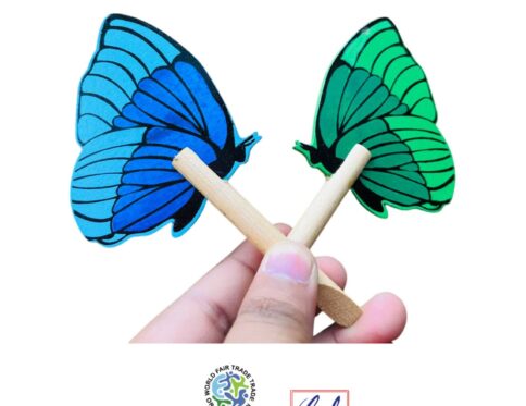 Butterfly Garden Ornament – Wooden Educational Toy for Kids | Eco-Friendly Learning Toy