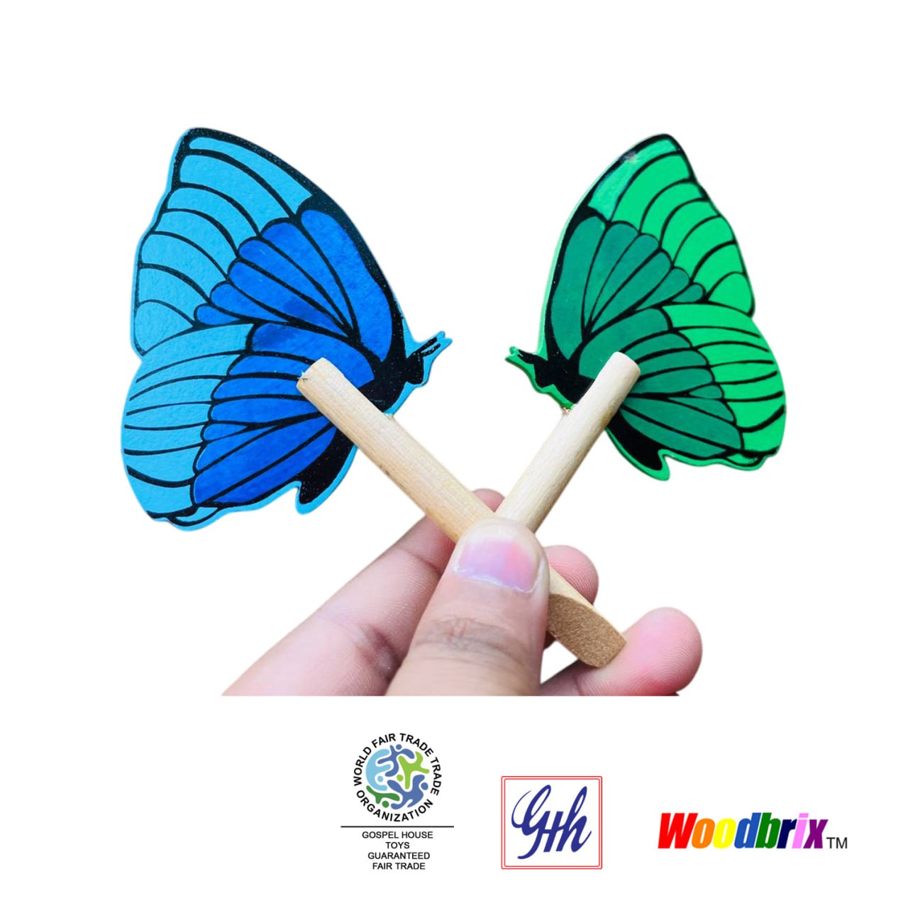 Butterfly Garden Ornament – Wooden Educational Toy for Kids | Eco-Friendly Learning Toy