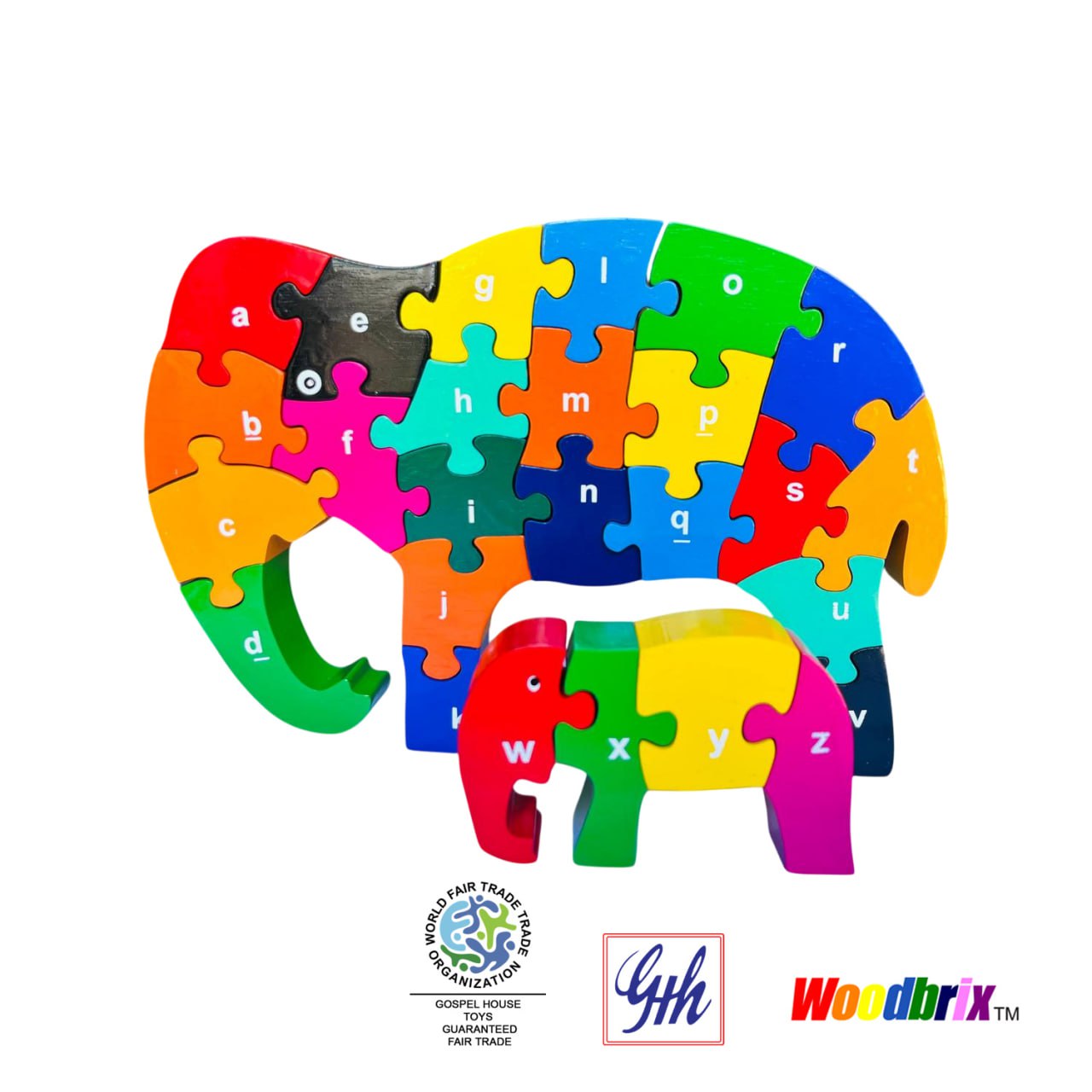 Elephant Alphabet Puzzle with Baby